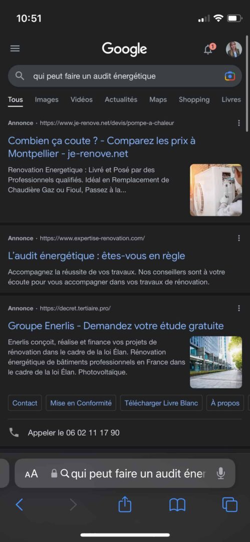 bilan énergétique professionnel