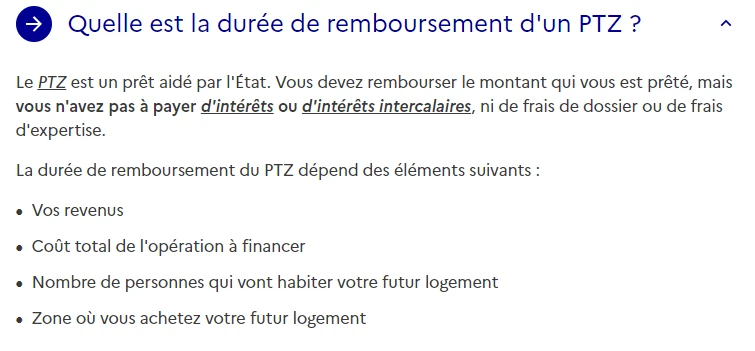 dpe projeté ptz durée