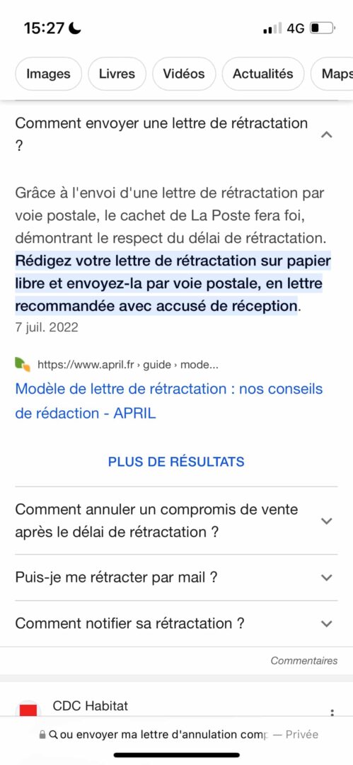 courrier retractation compromis