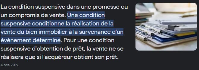 retractation compromis de vente