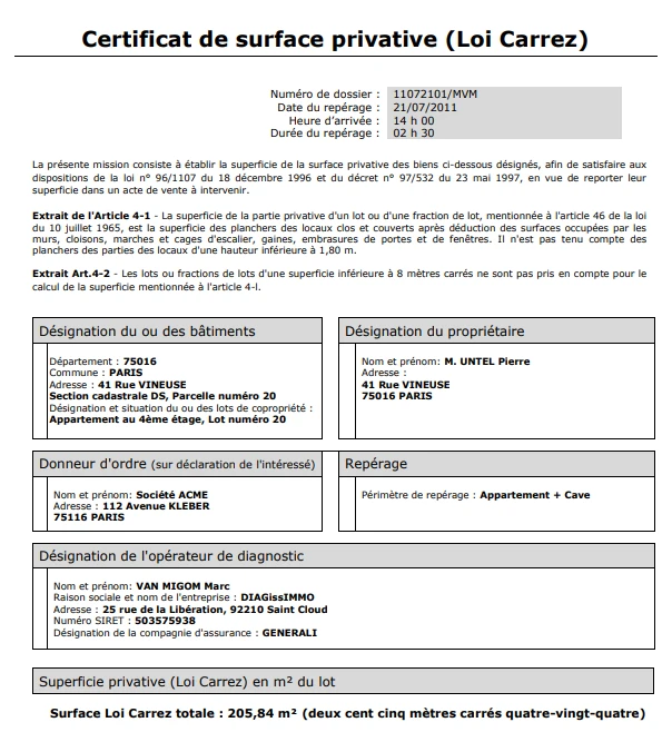 dpe bail commercial loi Carrez